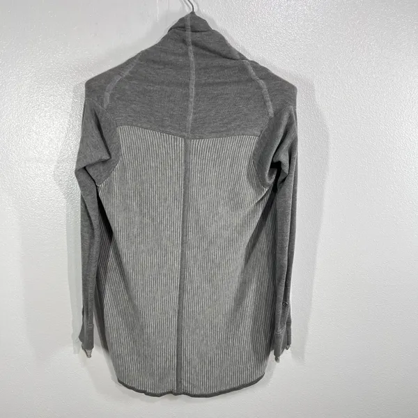 Lululemon Iconic‎ Sweater Wrap Gray Boolux Cashmere Blend Open Drape Cardigan - Image 3