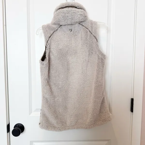 Kuhl Womens Flight Fleece Hooded Vest‎ Small Outerwear Hiking Cozy Fuzzy Cream - Image 3