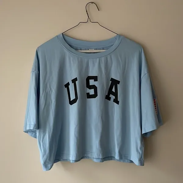 Cropped boxy tee shirt size L Blue Size L - Image 3