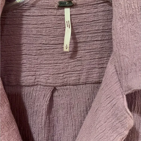 ZARA Free People‎ Clementine Endless Summer Textured Wrap Mini Dress Purple Ash Small - Image 6