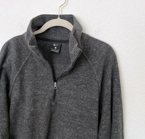 [Nike] Charcoal Heathered Gray Therma-FIT 1/2 Zip Pullover Training Top Sz Large - Image 8