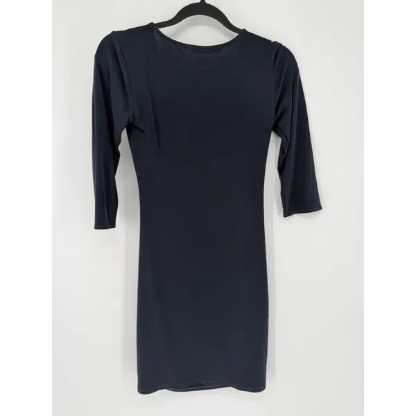 Abercrombie & Fitch Dress Mini Knot XS Black V-Neck Bodycon Chic - Image 6