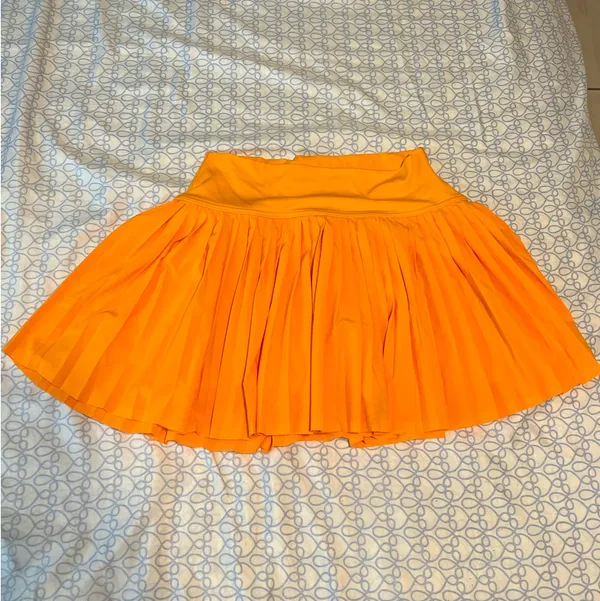 aerie Vibrant Orange Pleated Mini Skirt - Image 2