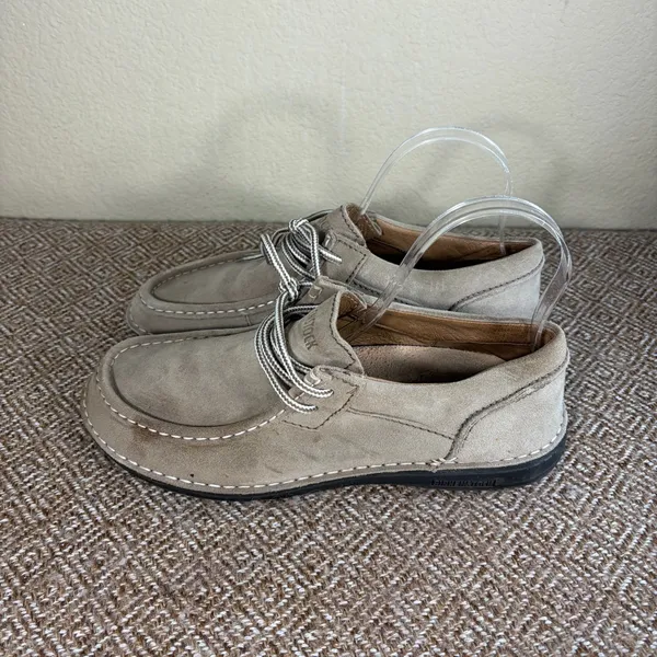 Birkenstock Suede Mens Shoe Size 9 42 Color Sands Beige Made In Germany $258 - Image 4