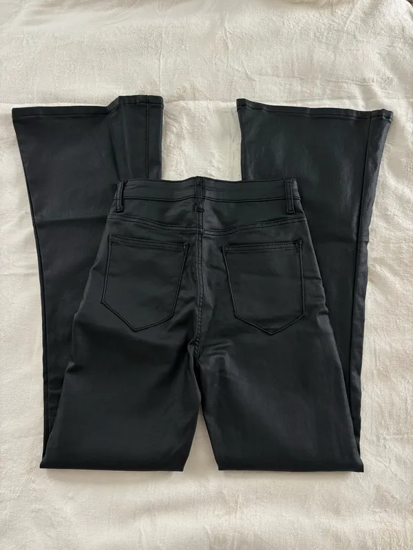 Edikted Faux Leather Flare Pants - Image 2