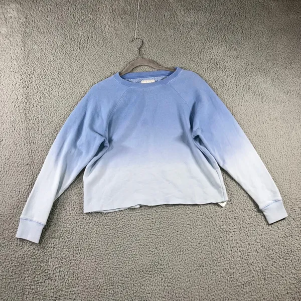 American Eagle Cropped Sweatshirt Women‎ Small Oversized Long Sleeve Ombre - Image 2