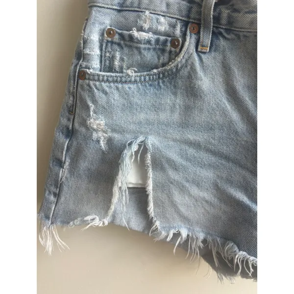 AGOLDE Parker Vintage Cut Off Denim Shorts Size 27 boho distressed designer - Image 3