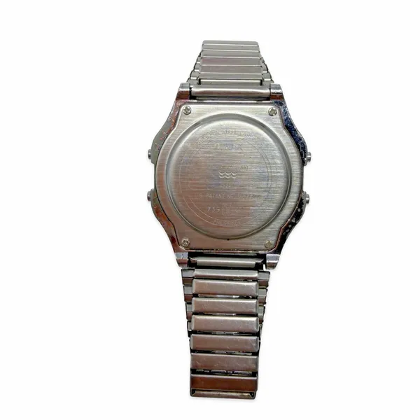 Vintage Timex Indiglo Digital Watch Stainless Steel Expansion Band Untested - Image 4