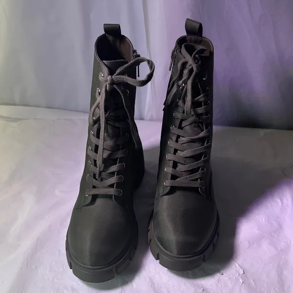 Steve Madden Khaki Lace-Up Combat Boots - Image 2