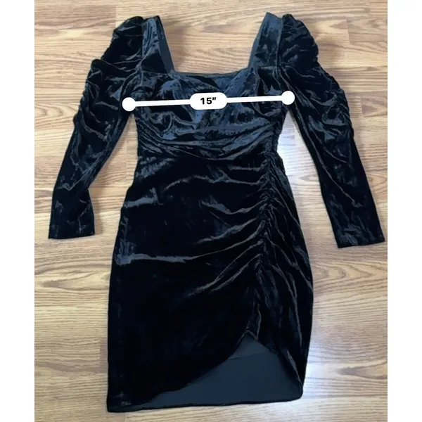 Veronica Beard Toki Black Velvet Long Sleeve Mini Dress Women’s Size 4 - Image 8