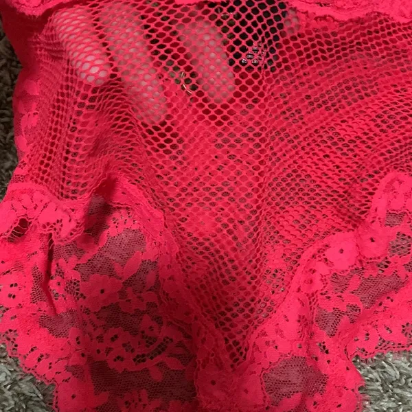 Victorias Secret Sexy Red lace Teddy thong mesh on butt size woman small - Image 6