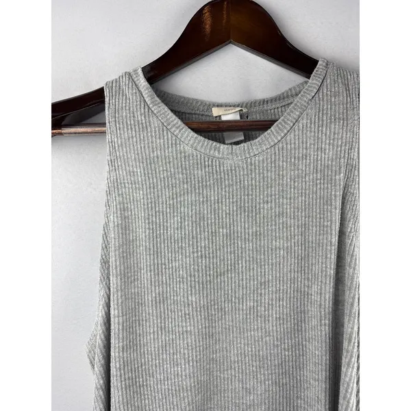 Women’s Everjey Small Light Gray Ribbed Tank Top - Image 2