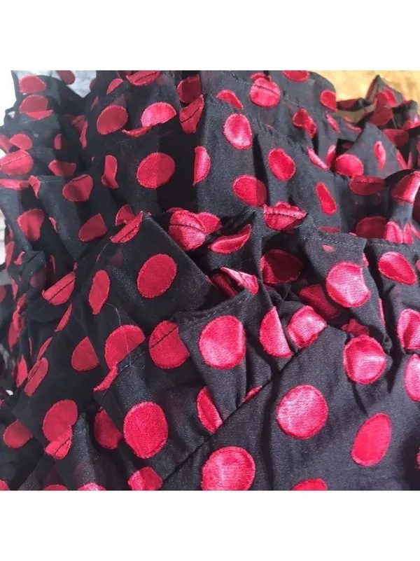 Lovers and Friends Mini Dress ruffle Red Polka Dot Parisian cocktail whimsical M - Image 10