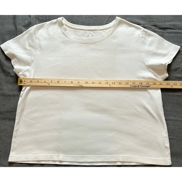 White Stag Women XL White Short Sleeve Crew Neck 100% Cotton T-Shirt - Image 14