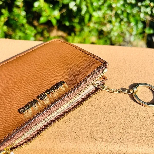 Michael Kors Saffiano Leather Cardholder Key Ring ID Wallet Zip NWT - Image 4