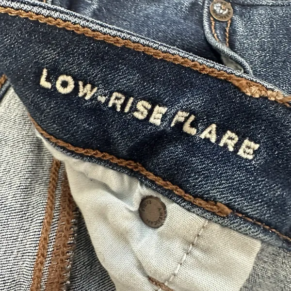 American Eagle Low Rise Flare Jeans Womens 16Long Next Level Stretch Dark Wash - Image 6