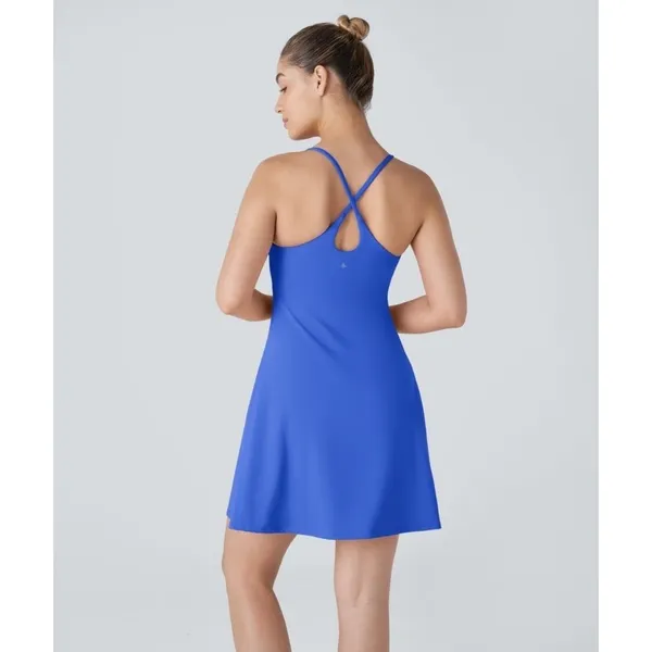 Halara SoftlyZero Plush Backless Active Dress Sz S Easy Peezy Edition Blue - Image 2