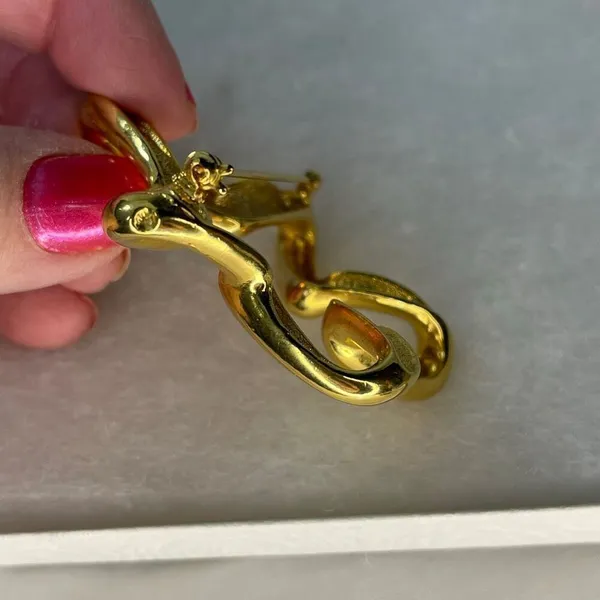 VTG abstract star brooch freestyle design gold tone - Image 4
