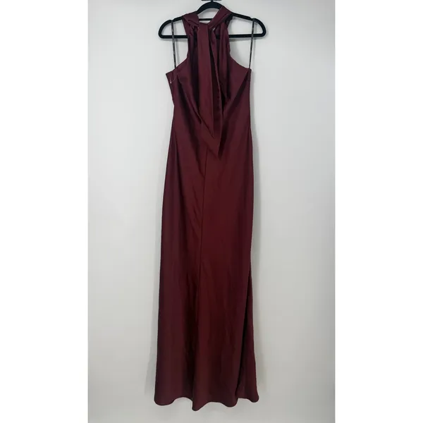 Lovely Twist Halter Maxi Column Dress LB025 Cabernet Womens Size XS - Image 3
