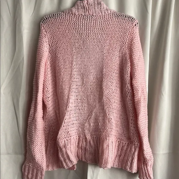 Wooden Ships Mohair‎ Wool Blend Light Baby Pink Cardigan Sweater Size S / M - Image 2