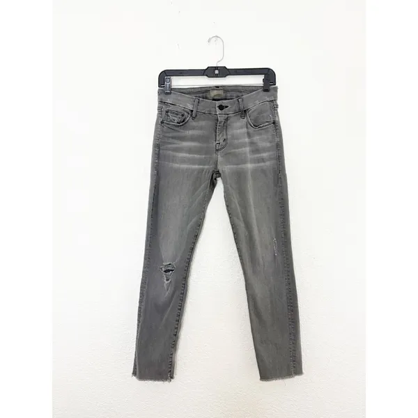 Mother The Looker Ankle Fray Grey Jeans Size 28 Distressed Last Chance Saloon - Image 4