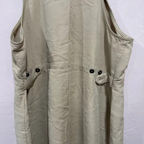 Directives Lyocell Khaki Jumper Dress overall dress Pockets Adjustable Straps - Image 7