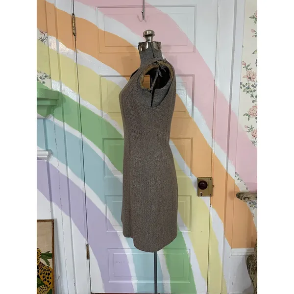 Ralph Lauren Wool Blend Tweed Herringbone Sheath Academia Jumper Dress Sz 4 💛🎀 - Image 5