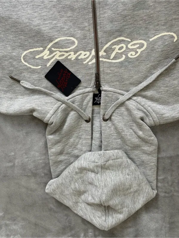 Ed Hardy Grey Full Zip Hoodie Sweatshirt Women’s Size Large Grey NEW - Image 14