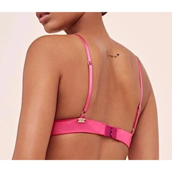 For Love & Lemons Hot Pink Satin Studded Bralette – Size S - Image 3