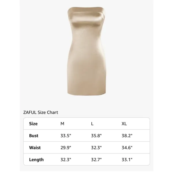 NEW Strapless Satin Open Back Wedding Guest Cocktail Mini Dress M - Image 3