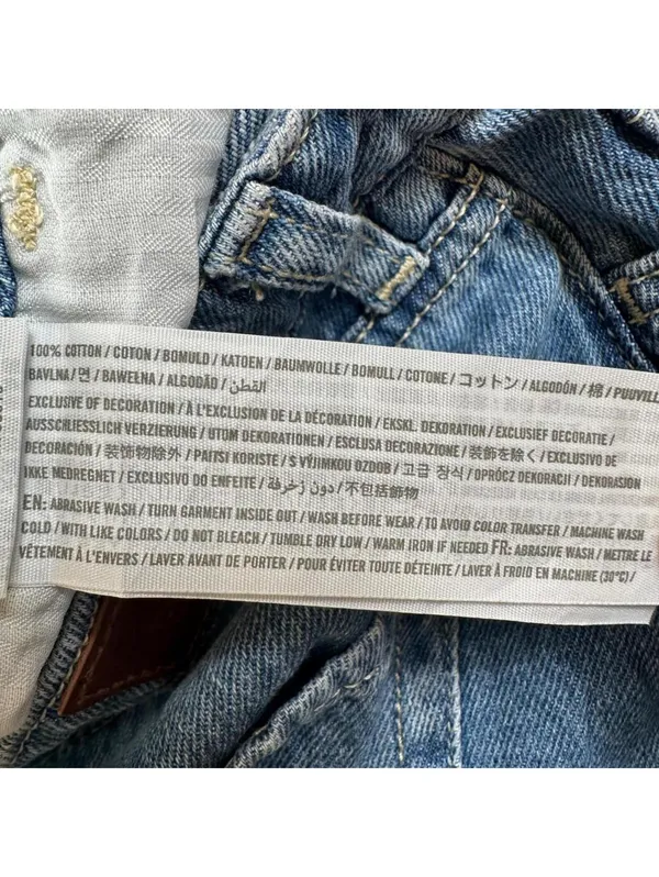 Hollister Ultra High Rise Distressed Denim Mini Skirt Y2K Blue Jean Raw Hem 1 25 - Image 6