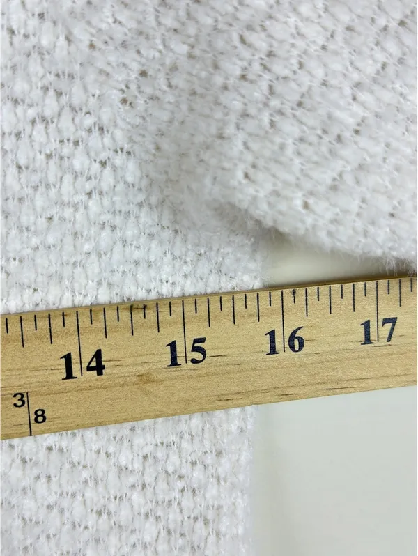 Butter Soft Fuzzy Knit V Neck Balloon Sleeve Sweater Ivory Hollister S Cozy - Image 10