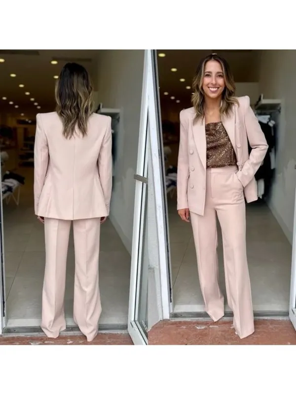 NWT Generation Love Arielle Crepe Blazer XXL Latte Double Breasted - Image 3