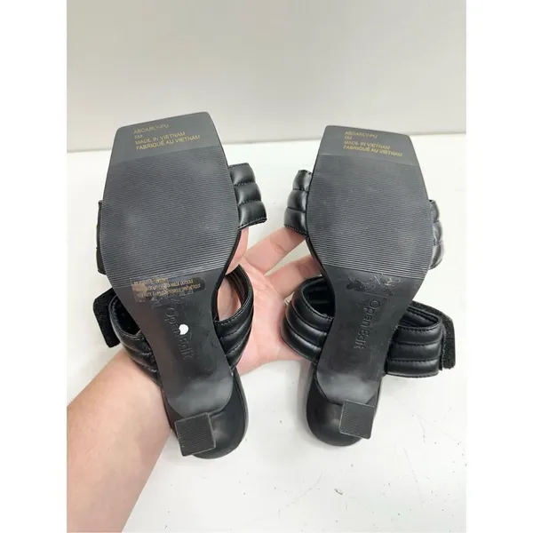 Abound Sandals Size 6 Black Qarly Open Square Toe Slip On‎ Heels - Image 8