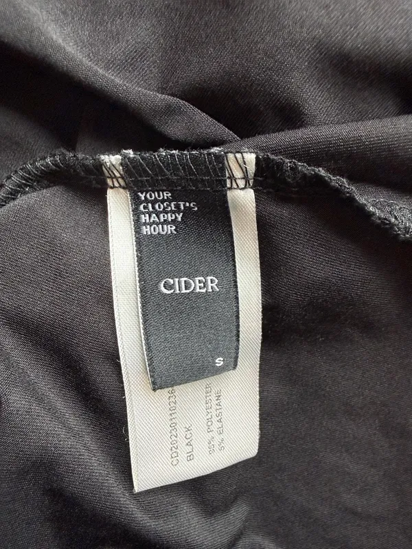 Cider Black Full Length Silky Slip Dress Size S - Image 5