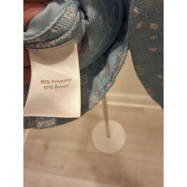 Caslon Blazer Light Blue and White Size M Floral Pattern Single Button Closure - Image 8