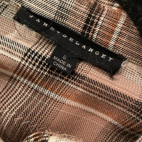 Jane & Delancey Size S Brown Plaid Flannel Western Pearl Snap Front Shirt - Image 7