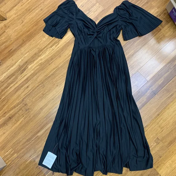 ASOS DESIGN Maternity Maxi Dress Womens Size 6 V‎ Neck Short Sleeve Black NWT - Image 3