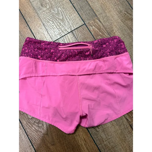Lululemon Speed Up Shorts Pink Geometric Waistband Low Rise Running Shorts 2 - Image 2