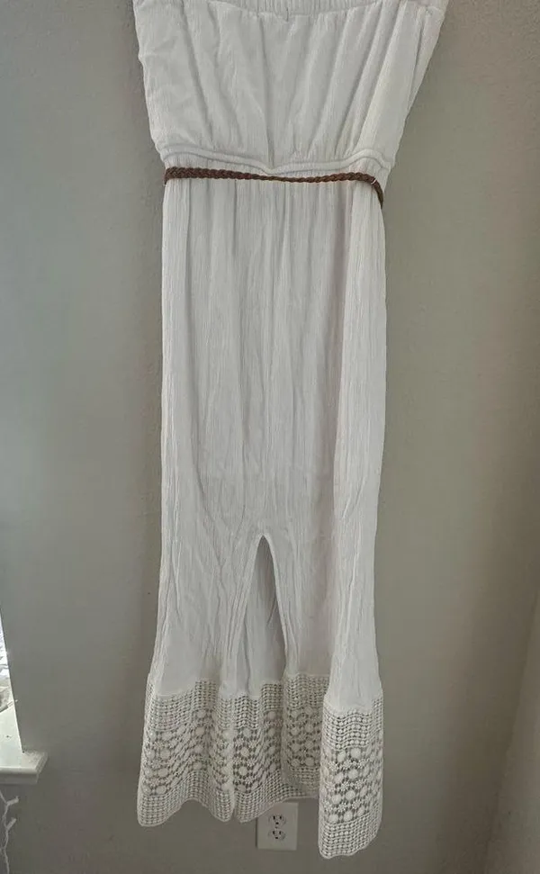 White lace strapless maxi dress Size M - Image 3