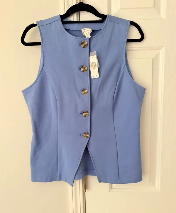 Anthropologie Maeve Button-Front Knit Vest, Size L - Image 7
