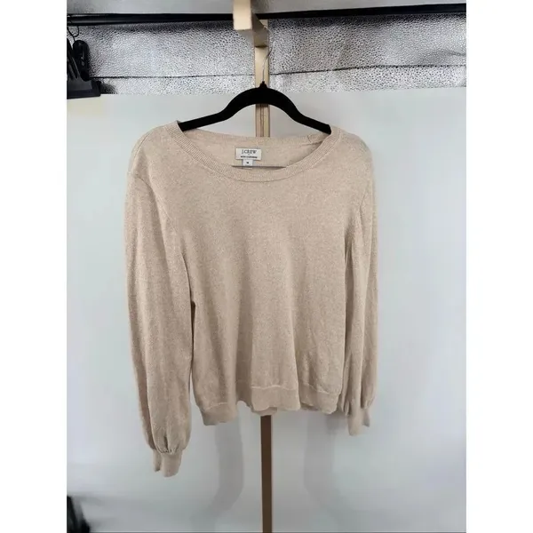 J.Crew Factory With Cashmere Crewneck Sweater Medium Oatmea - Image 6