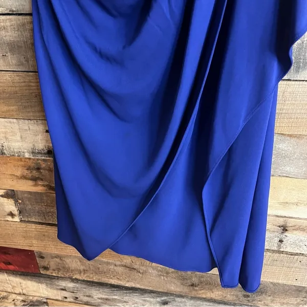 Badgley Mischka Mark & James Blue One Shoulder Dress‎ Size Small - Image 7