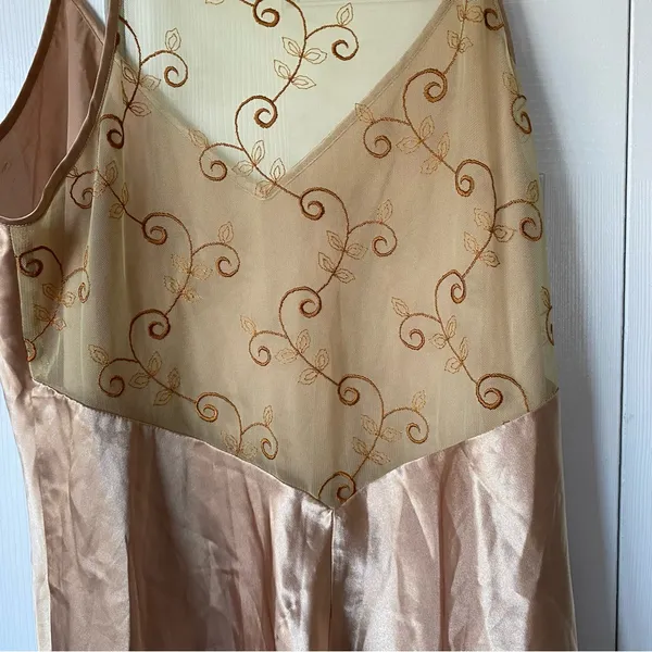 Women's Large Gold Satin Slip Dress Lingerie Fairy‎ y2k - Image 4