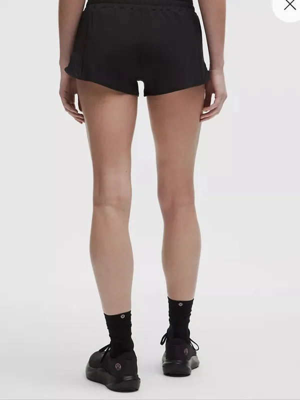 Lululemon Womens Hotty Hot Black Shorts Size 14 Activewear Running Walking 2" In - Image 2