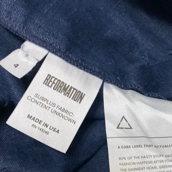 Reformation Womens Blue Chambray High Waist Wide Leg Denim Trousers Pants Size 4 - Image 5