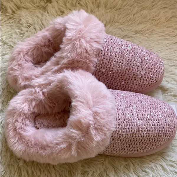 NWT Lauren Conrad Pink Sequin Slippers - Image 3