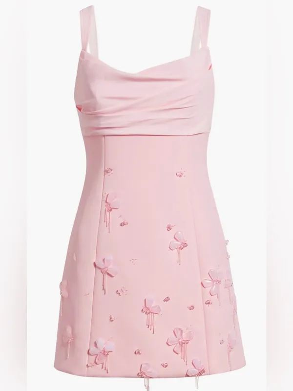 NEW ACLER Kendi Bead Embellished fairy floss pink Minidress Sz 4 - Image 4