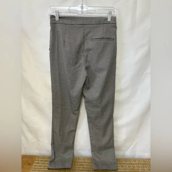 Zara Basic Houndstooth Black White Pants Ruffle Pockets Size‎ Small - Image 6
