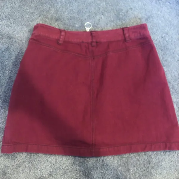 Burgundy Denim skirt White Size L - Image 2